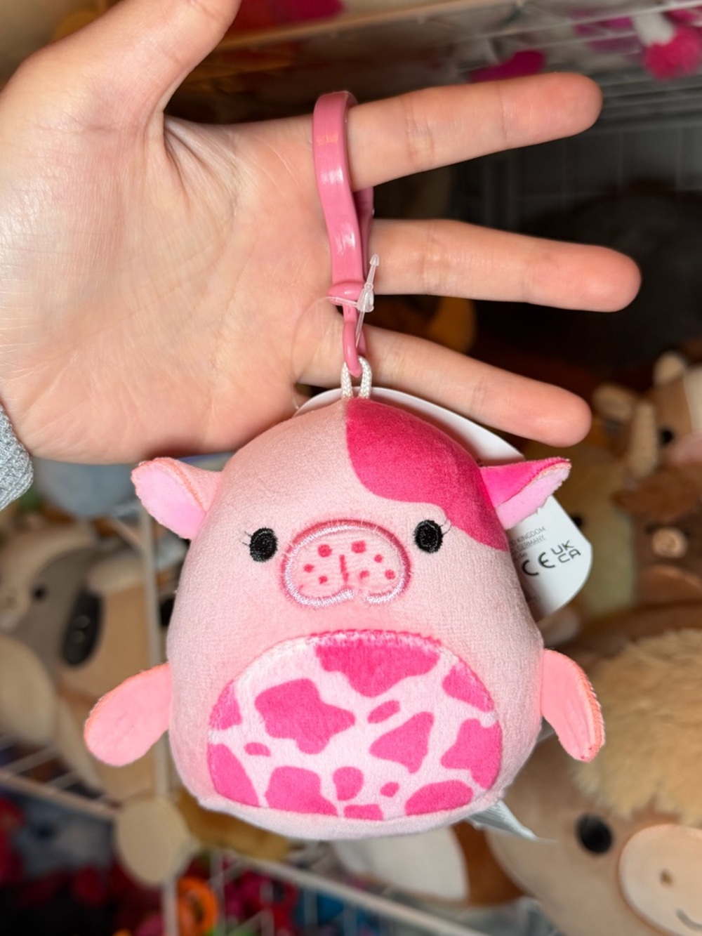 Squishmallows Squishmallow Kerry the Pink Seacow 3.5" Stuffed Plush Clip